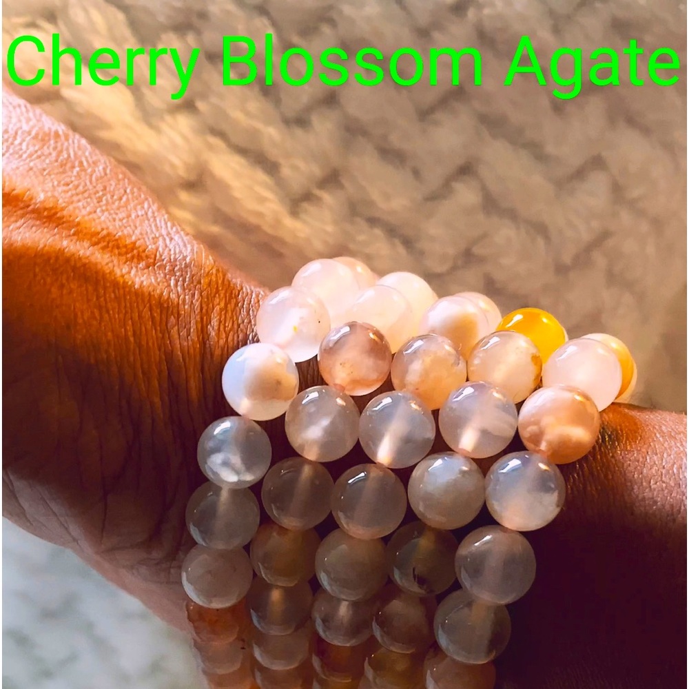 Cherry Blossom Agate Bracelet